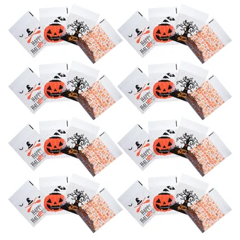 400 шт Пакет для конфет на Хэллоуин Прозрачные пакеты для печенья Самоклеящийся держатель OPP Осеннее печенье для украшения выпечки Пластик для продуктов