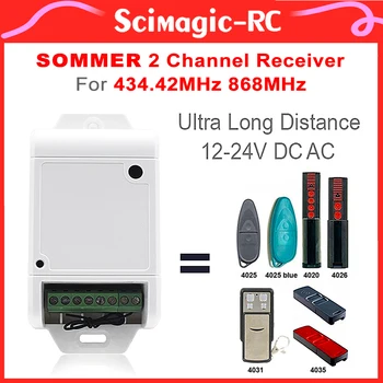 SOMMER 868 МГц 434,42 МГц Приемник Дистанционного Управления Гаражными Воротами 2 Канала 12/24 В Переменного тока Постоянного тока Для SOMMER 4020 TX03-868-4 4025 4026 4031 4035