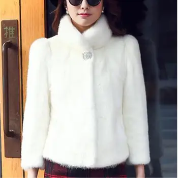 Плюшевые женские пальто из искусственного меха 2023, Зимняя Элегантная женская шуба из искусственного меха норки, пончо, верхняя одежда, черная, белая теплая сексуальная короткая куртка M875