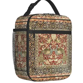 Винтажные термоизолированные сумки для ланча William Morris с цветочным текстильным рисунком, Переносной контейнер для ланча, Походная коробка для хранения продуктов