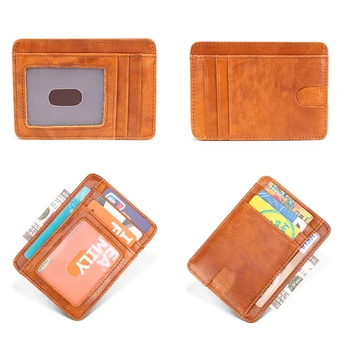 Мужской кошелек из натуральной кожи, ультратонкий кошелек для кредитных карт Бизнес-банка, простой женский кошелек для мелких монет, чехол для карточек, сумка-кейс