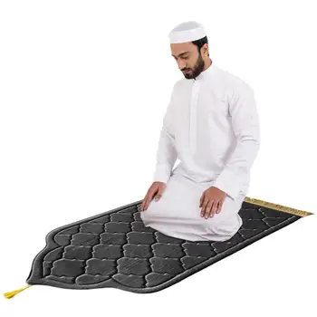 Фланелевый молитвенный коврик для мусульманина, переносной молитвенный коврик, ковер для поклонения, коленопреклонение, ковры для пола с тиснением, Нескользящая мягкая молитва для спальни