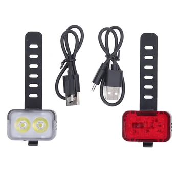 Комплект светодиодных фонарей для верховой езды Type C USB-порт для зарядки для езды на велосипеде