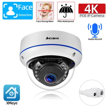 Интеллектуальное Распознавание Лица 8MP PoE IP-Камера Безопасности CCTV Купольная Система Видеонаблюдения Взрывозащищенная Водонепроницаемая Аудиокамера P2P