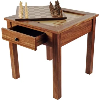 Игры торговой марки Деревянный стол для шахмат / нард 3 в 1, развлечения для настольных игр