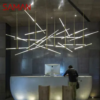 Подвесное освещение SAMAN Nordic, современная креативная персонализированная художественная люстра, декор для дома, стойки регистрации в отеле