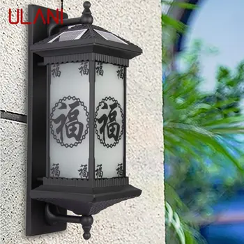 Солнечные настенные светильники ULANI Современный Китайский уличный черный светильник-бра LED Водонепроницаемый IP65 для дома, виллы, крыльца, двора
