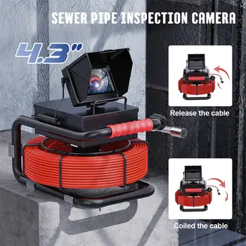 4.3 Монитор Камеры для осмотра канализационных труб, дренажный 17-миллиметровый канализационный трубопровод, промышленный эндоскоп с водонепроницаемостью IP68