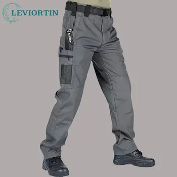 Тактические брюки Мужские Уличные брюки-карго с несколькими карманами, мужские армейские брюки, мужские износостойкие рабочие брюки для пеших прогулок