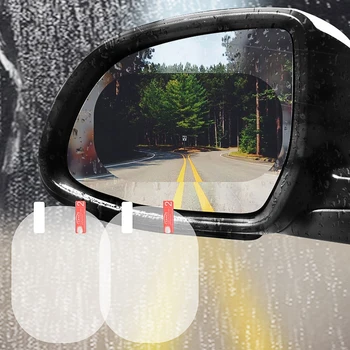 2ШТ Автомобильное зеркало заднего вида, защитная пленка на боковое стекло, прозрачная, подходит для грузовиков и больших легковых автомобилей, водонепроницаемая наклейка на автомобиль от дождя