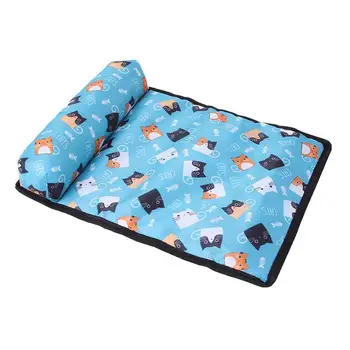 Охлаждающий коврик для домашних животных Самоохлаждающийся хлопковый коврик для собак с подушкой, который можно стирать в машине, складной Дышащий Мягкий коврик для пола, охлаждающий коврик для пола