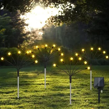 Солнечные огни Firefly 6/8/10 светодиодных солнечных садовых фонарей для газона, наружного водонепроницаемого качающегося света для украшения дорожки во внутреннем дворике