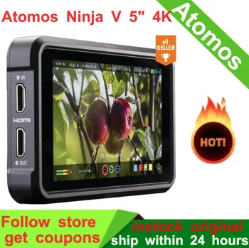 5-дюймовый монитор для записи 4K Atomos Ninja V с 2 аккумуляторами серии L, зарядным устройством и адаптером питания