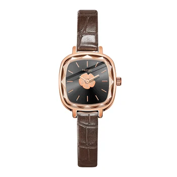 Женские кварцевые часы с квадратным циферблатом, черный кожаный ремешок, Классические Элегантные женские часы для платья, Многоугольные водонепроницаемые часы Montre Femme