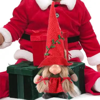 Украшения из плюшевых гномов, Рождественский Плюшевый гном в шляпе, Безликая кукла, украшения из гномов ручной работы, кукла-гном для дома