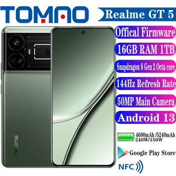 Оригинальный Официальный Новый Мобильный Телефон Realme GT5 GT5 5G Snapdragon 8 Gen 2 Octa core 6,74 