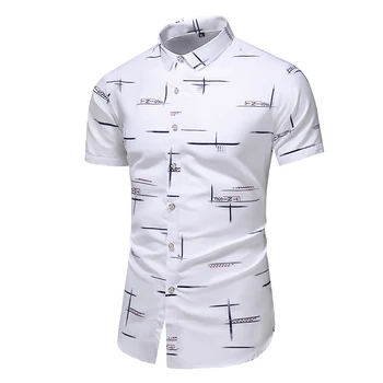 Мода 9 Стиль Дизайн Повседневная рубашка с коротким рукавом Мужская Пляжная блузка с принтом 2023 Летняя одежда Плюс Азиатский Размер M-XXXL 4XL 5XL