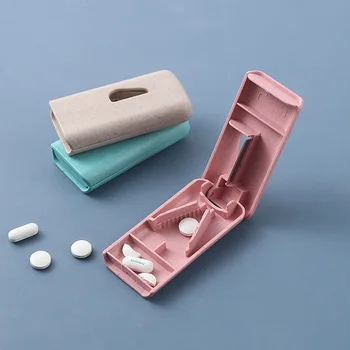 Мини Портативная Коробка для таблеток, Резак для таблеток из нержавеющей стали 304, Коробка для хранения лекарств для путешествий на открытом воздухе, Противоскользящий Фиксированный Резак
