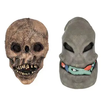 Латексная маска на Хэллоуин, Маска ужаса, Маска призрака, Пугало, головной убор, Реквизит для макияжа, Игровая маска, Маска Террора