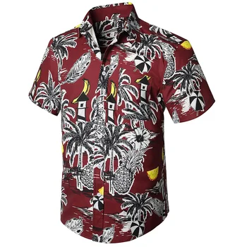 Рубашки с тропическим рисунком для мужчин, одежда с 3D-печатью, гавайская рубашка для отдыха, топы y2k с коротким рукавом, винтажная одежда, блузка с отворотом.